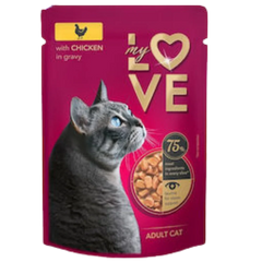 My Love Wet Food For Adult Cat With Chicken In Gravy 85g