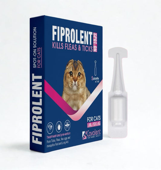FIPROLENT KILLS FLEAS&TICKS FOR CATS 5 PIPETTEX1ML