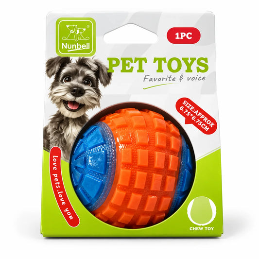 Nunbell Interactive Textured Chew Ball Dog Toy