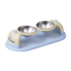 Nunbell Double stainless steel bowl with a wide base for pets