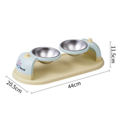 Nunbell Double stainless steel bowl with a wide base for pets