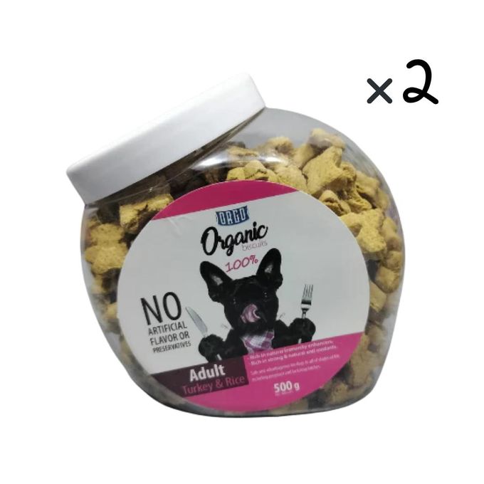 Orgo Organic Biscuits adult Turkey & Rice 500 gm