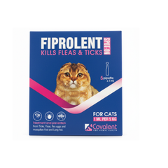 FIPROLENT KILLS FLEAS&TICKS FOR CATS 5 PIPETTEX1ML