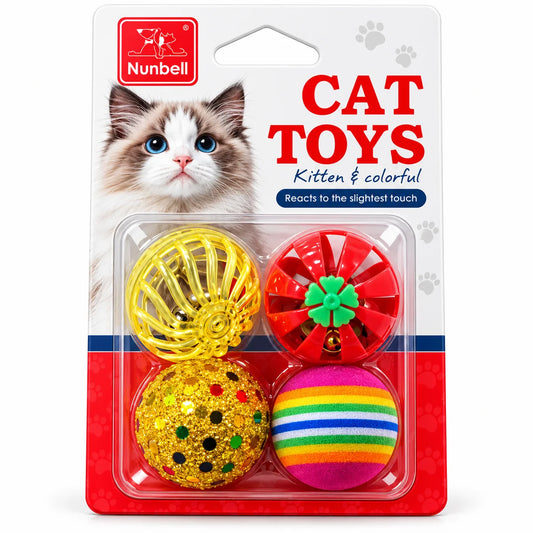 Nunbell Cat Toys 4 Diffrent Ball