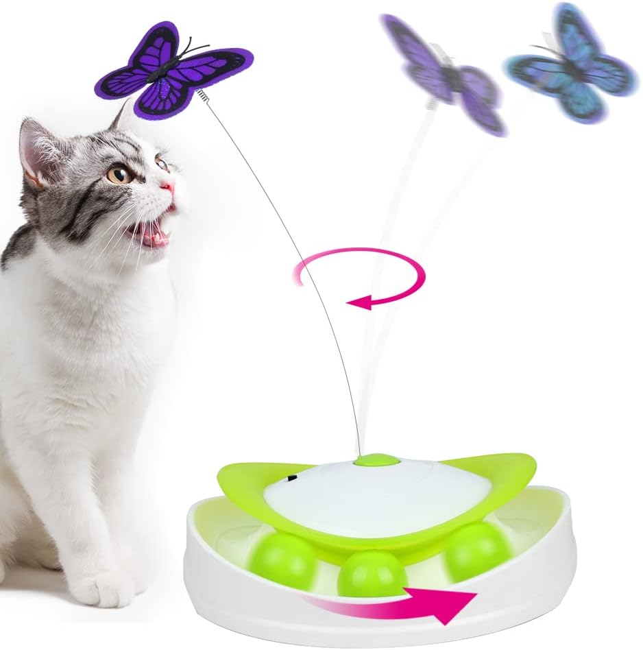 Nunbell Battery-Operated Automatic Electronic Butterfly Cat Toy