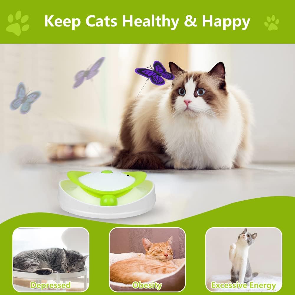 Nunbell Battery-Operated Automatic Electronic Butterfly Cat Toy