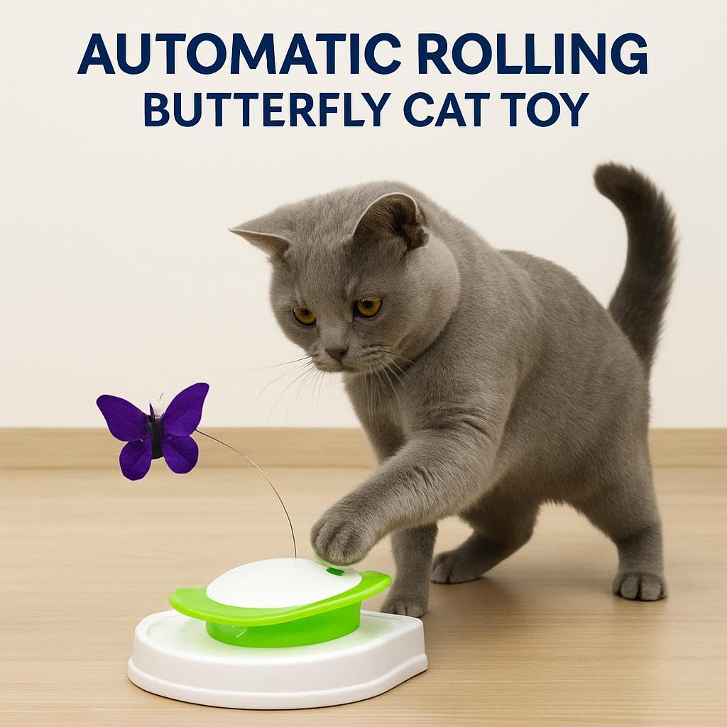 Nunbell Battery-Operated Automatic Electronic Butterfly Cat Toy