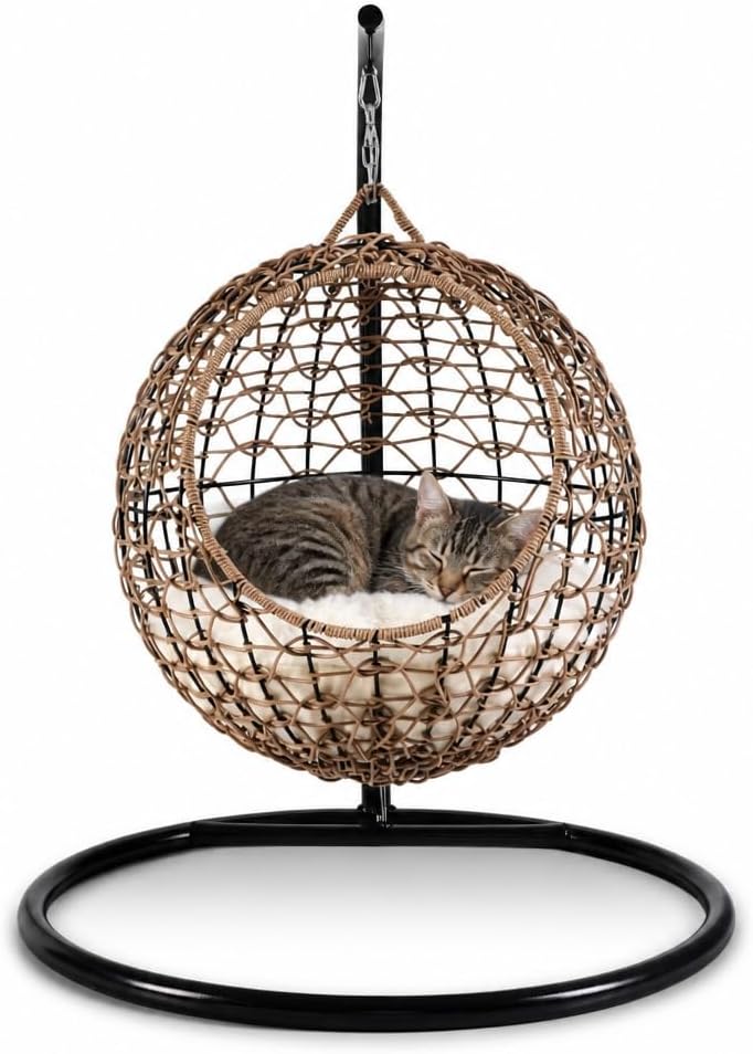 Cat Swing Bed with Stand & Cushion
