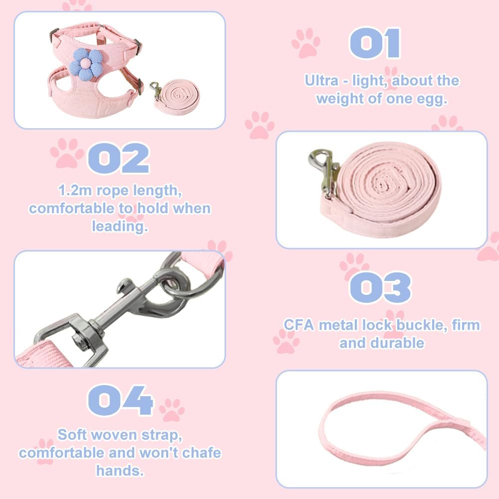 Nunbell Dog Puppy & cat Harness and Lesh