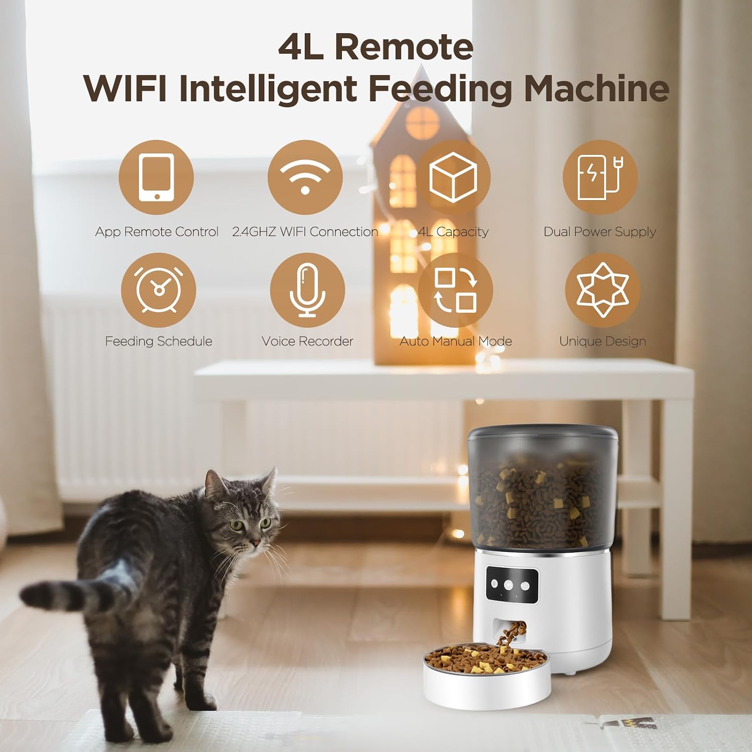 Automatic Pet Feeder, WiFi Control, Smart Feeder