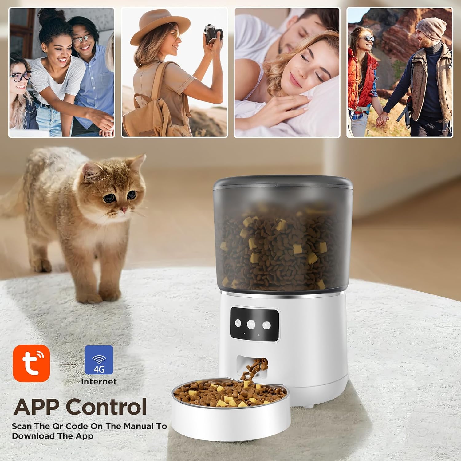 Automatic Pet Feeder, WiFi Control, Smart Feeder