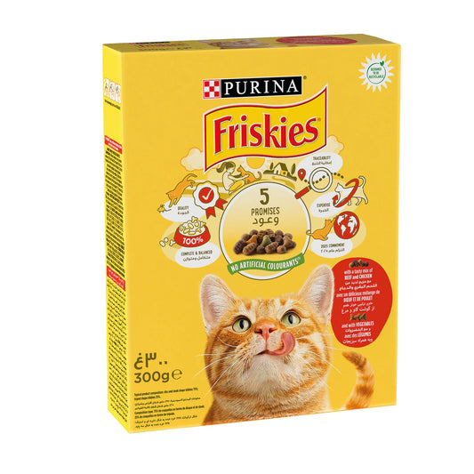 Friskies with Beef, with Chicken and with Vegetables Cat Dry Food 300g
