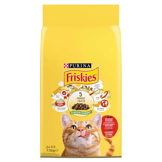 Friskies with Beef, Chicken and Vegetables Cat Dry Food 7.5Kg