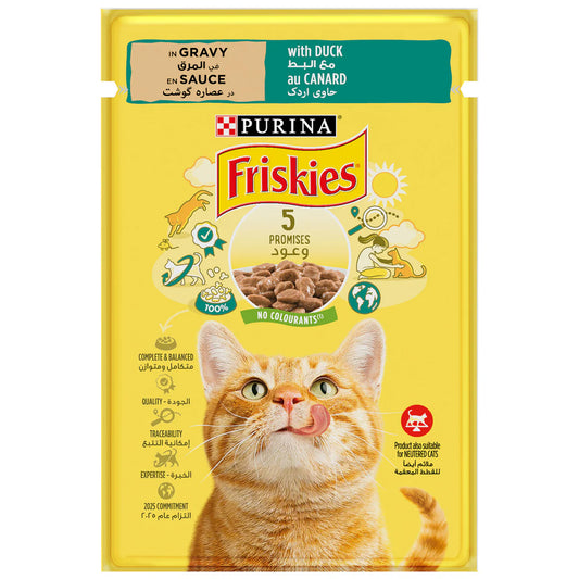 Friskies Duck Chunks in Gravy Wet Cat Food Pouch 85g