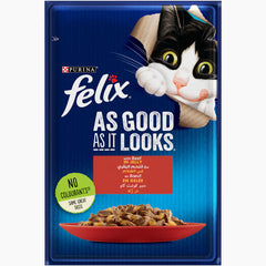 FELIX Beef in Jelly Wet Cat Food Pouch 85g