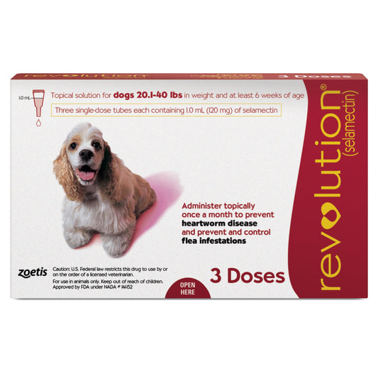 Revolution Topical Solution for Dogs,  20.1-40 lbs - 1 Pipette