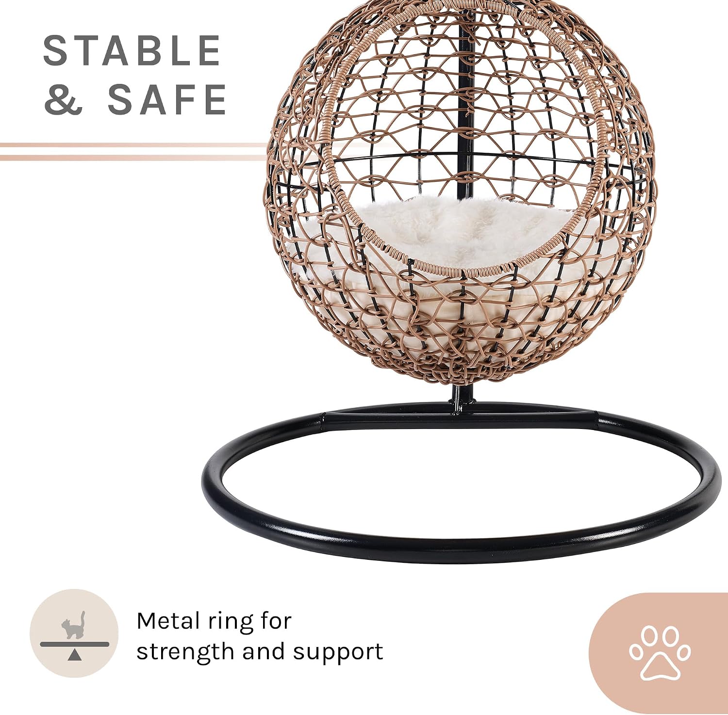 Cat Swing Bed with Stand & Cushion
