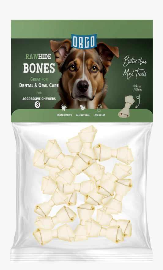 Orgo Rawhide Bones For Dog Dental Oral Care 100g Small