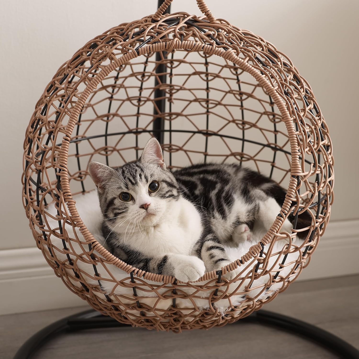 Cat Swing Bed with Stand & Cushion