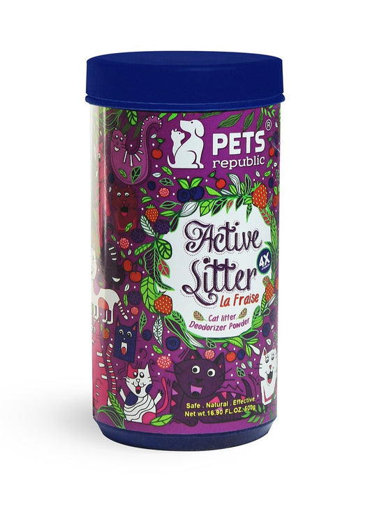 Pets Republic Active Cat Litter Deodorizer Powder La Fraise 500ml