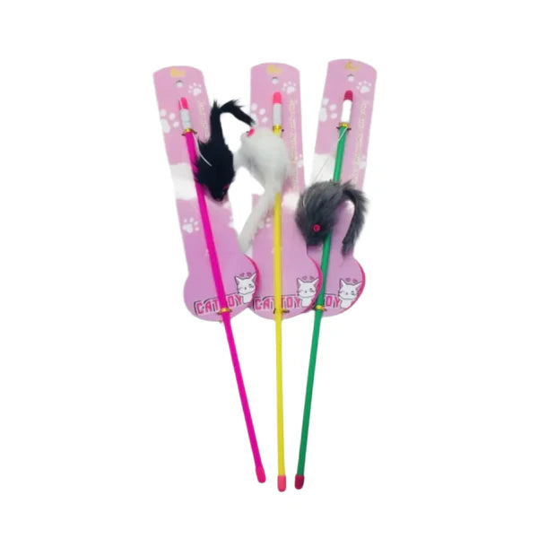 Cat Playing Rod whith mouse