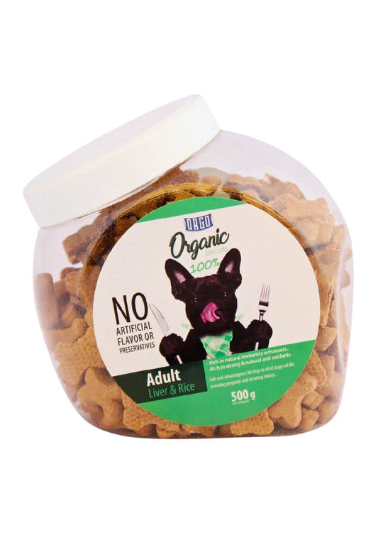 Orgo Organic Biscuits adult Lliver & Rice 500 gm