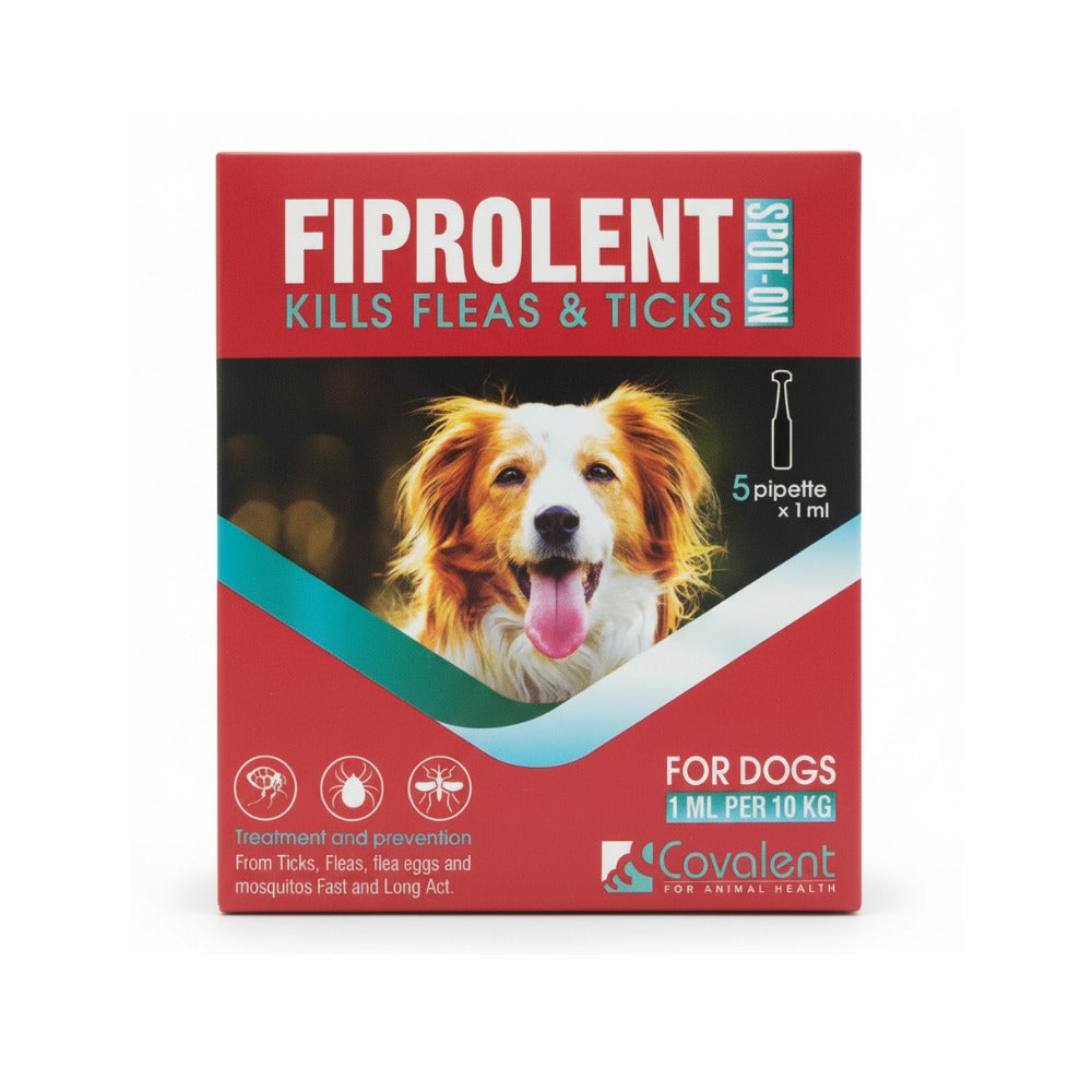 FIPROLENT KILLS FLEAS&TICKS FOR DOGS 5 PIPETTEX1ML