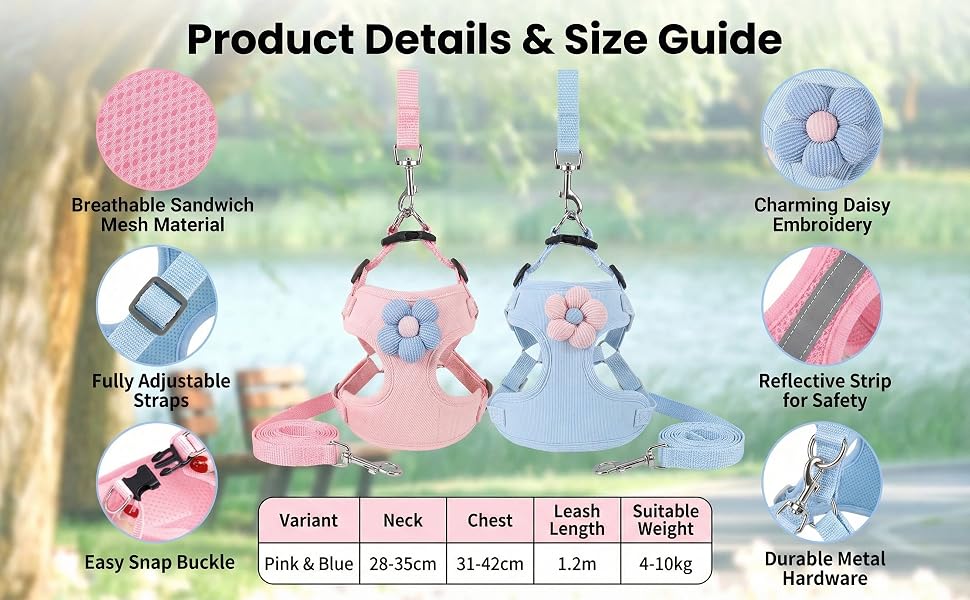 Nunbell Dog Puppy & cat Harness and Lesh