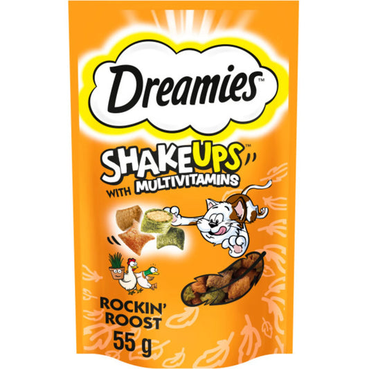 DREAMIES™ SHAKE UPS™ Multivitamins Cat Treats Poultry & Catnip Flavour 55gr