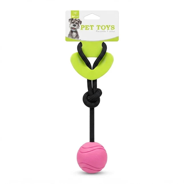 Nunbell Interactive Dog Tug Toy with Rubber Ball and Rope