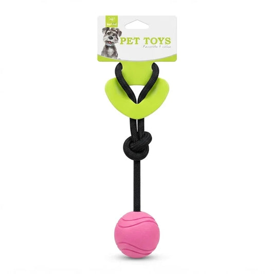 Nunbell Interactive Dog Tug Toy with Rubber Ball and Rope