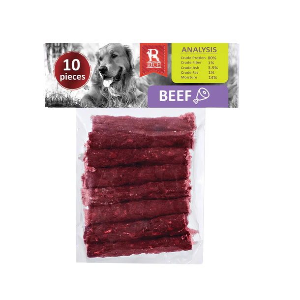 Rich Beef Chew Bones for Dogs (10 pieces)