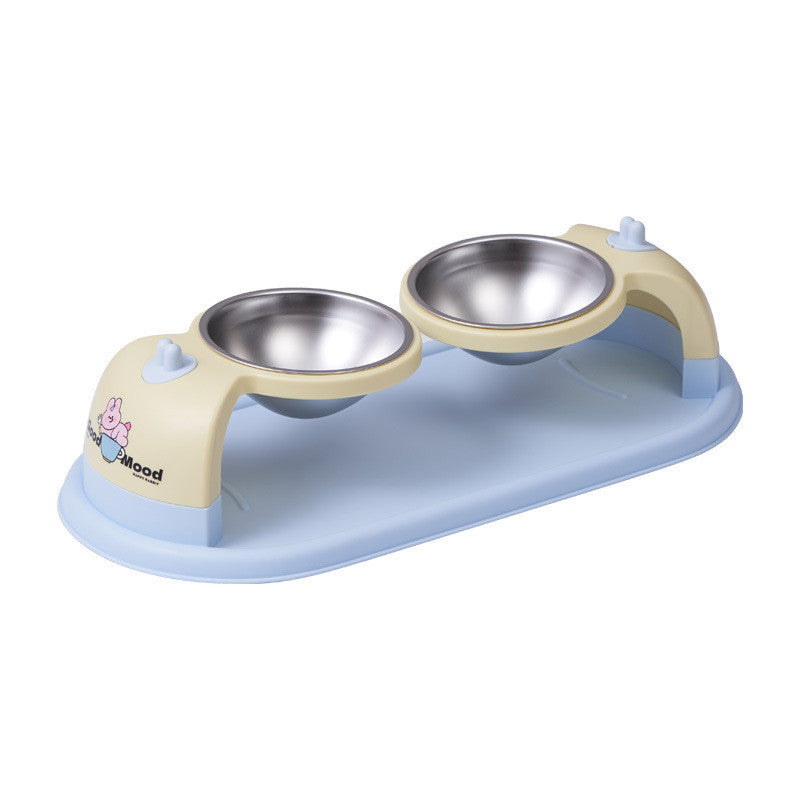 Nunbell Double stainless steel bowl with a wide base for pets
