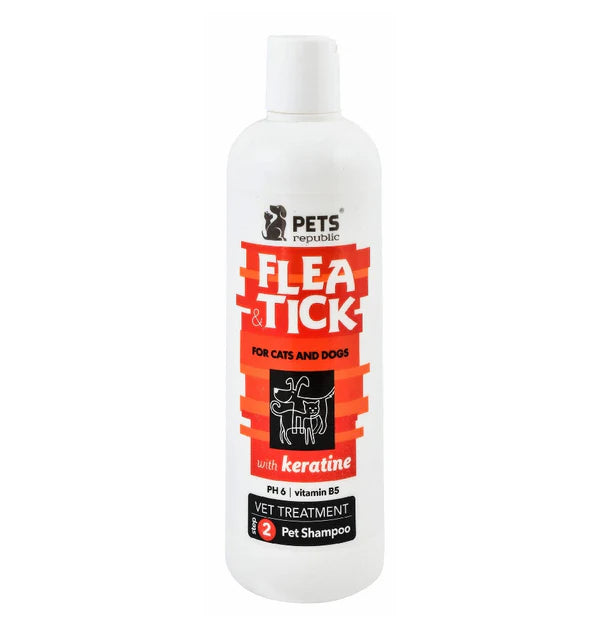 Pets Republic Eco-Friendly Step 2 Flea and Tick Shampoo with Keratin for Pets 500 ml