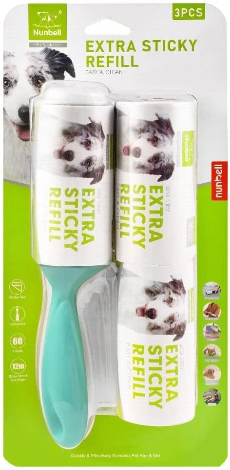 Nunbell Super Sticky Pet Hair Remover Lint Roller 3-in-1 Set